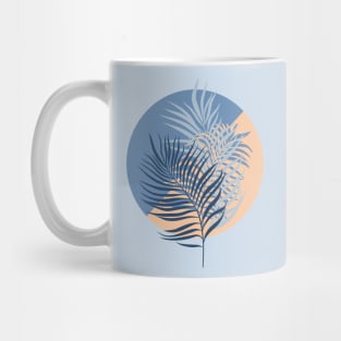 Tropical palm leaves (Peachy and Blue) Mug